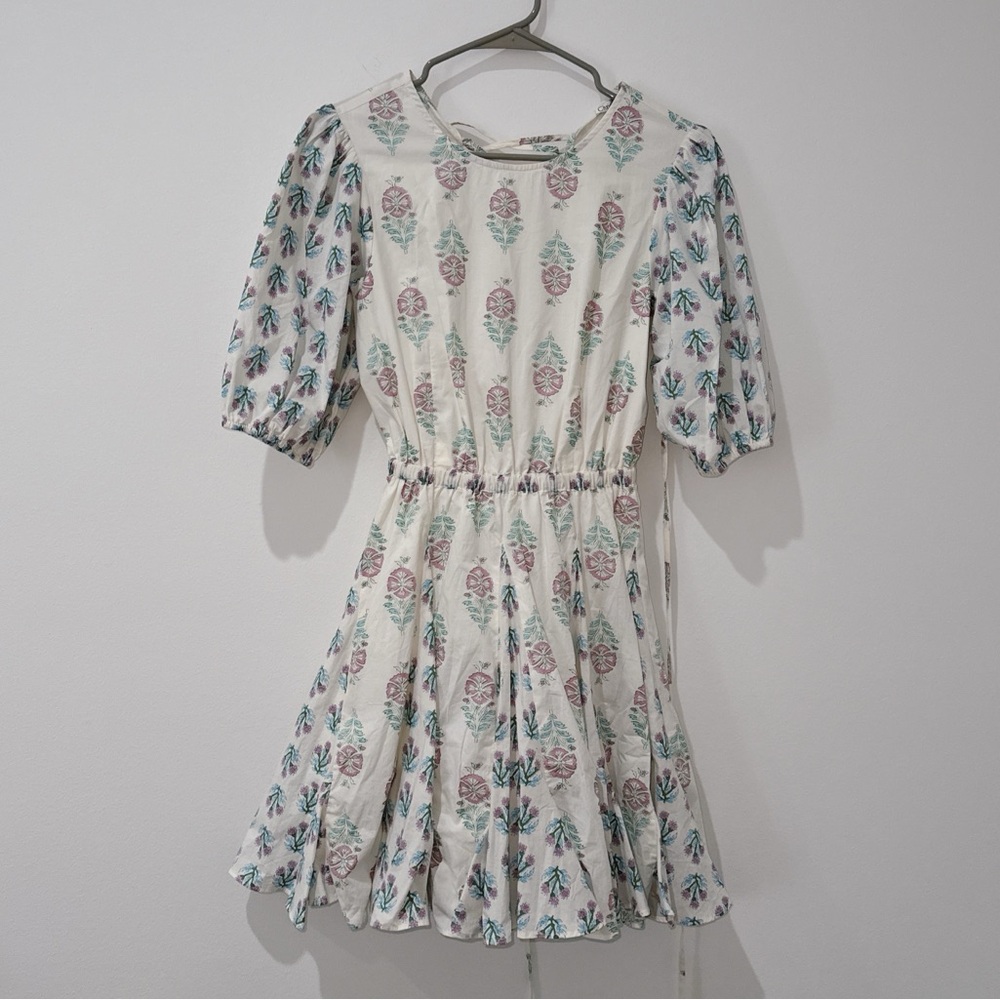 Floral puff sleeve mini dress